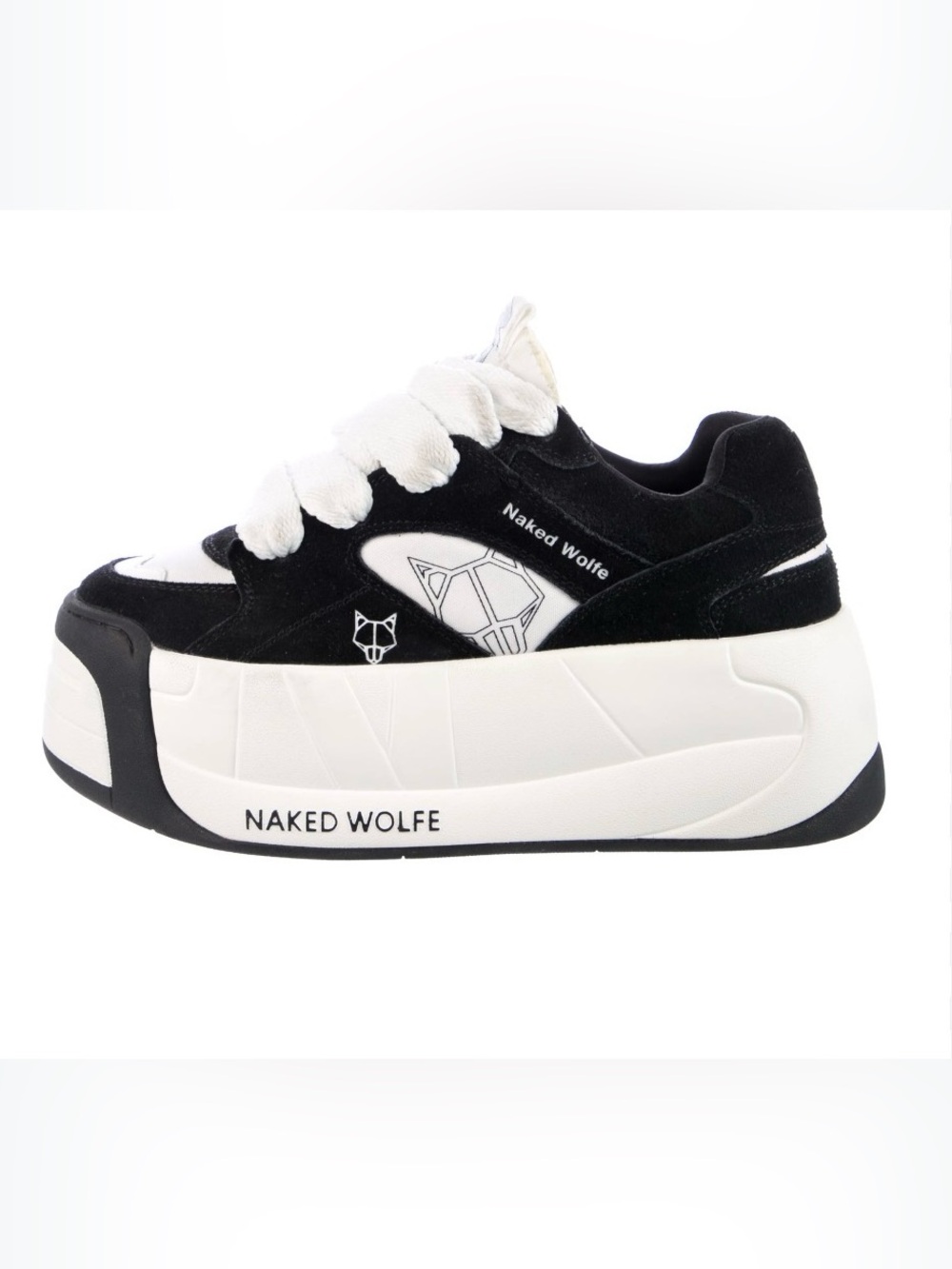 Naked Wolfe Snatch Black & White Platform Sneakers Size 8 EUC